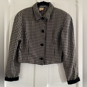 Vintage Fendi 365 Italy 42 Cropped Equestrian Jacket Blazer 70s 80s Velvet Roma